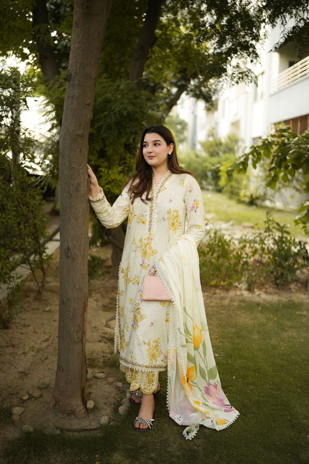 Aneelas Lawn Print Emb 3pc Lawn Duppata [SPR-26-82-A] [Dispatch Time 2 Months]