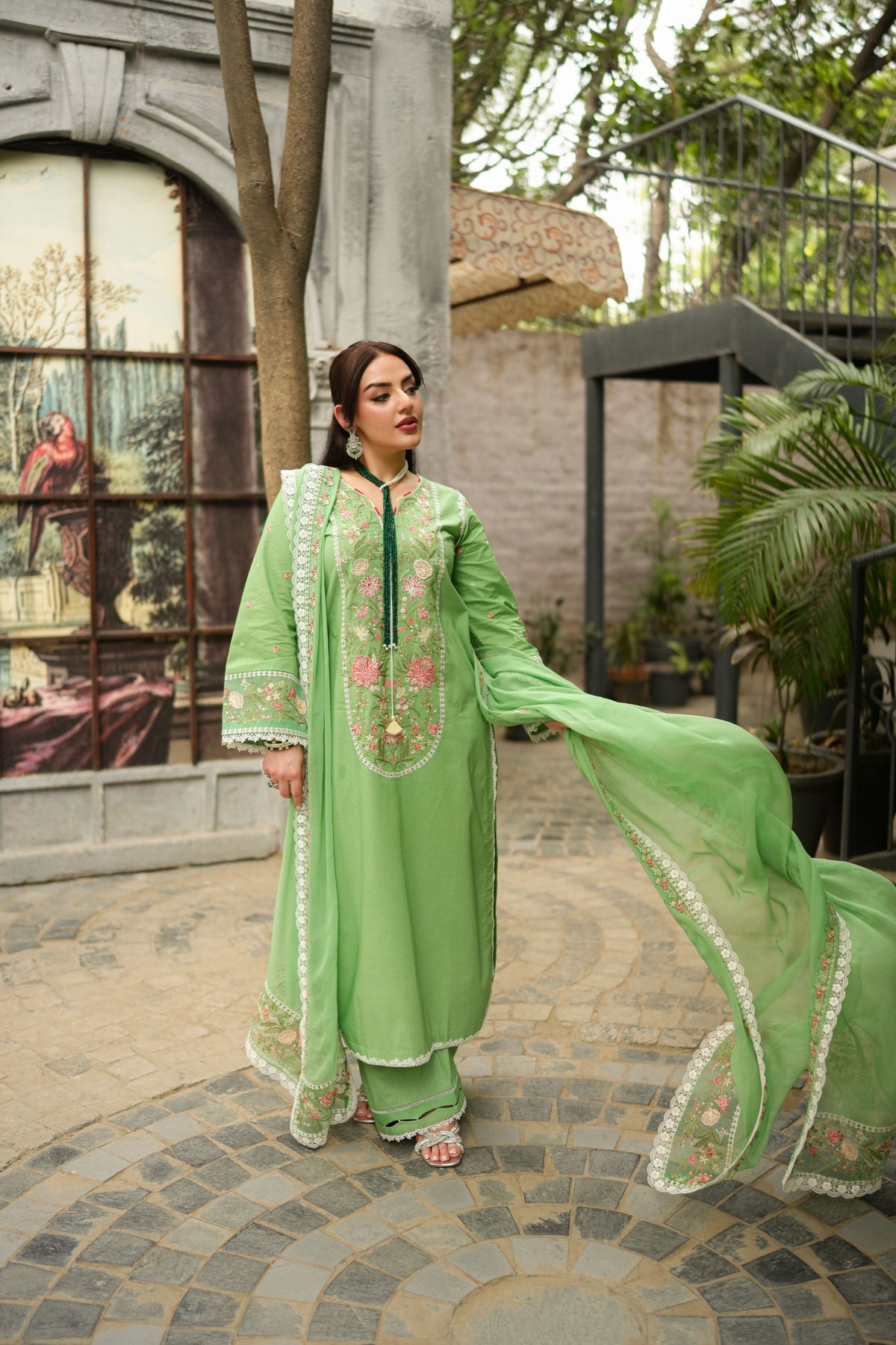 Aneelas Lawn Emb Shirt Trouser 2pc [LUX-26-111] [Dispatch Time 2 Months]