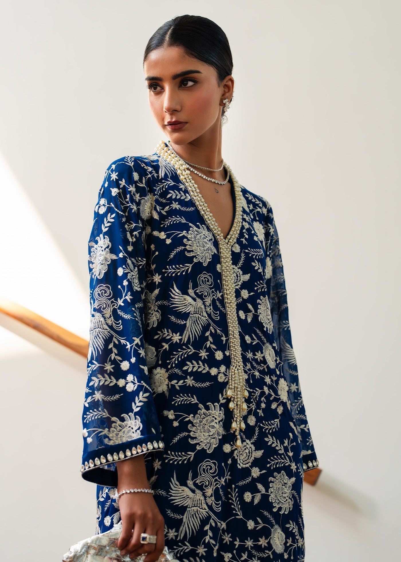 Euphoria Silver Kaftan by Alizay Saad