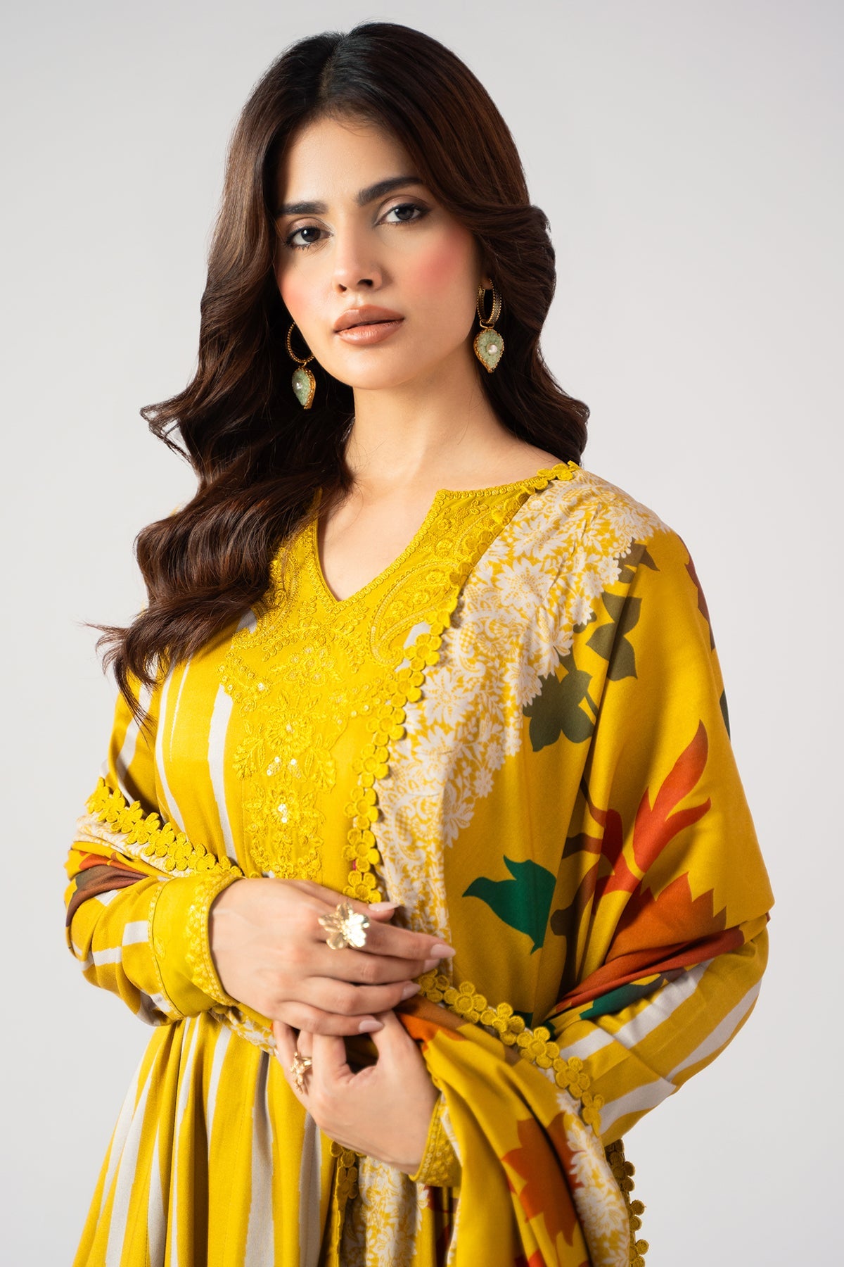 3 Pcs Stitched Linen Pishwas  CNP-6-287