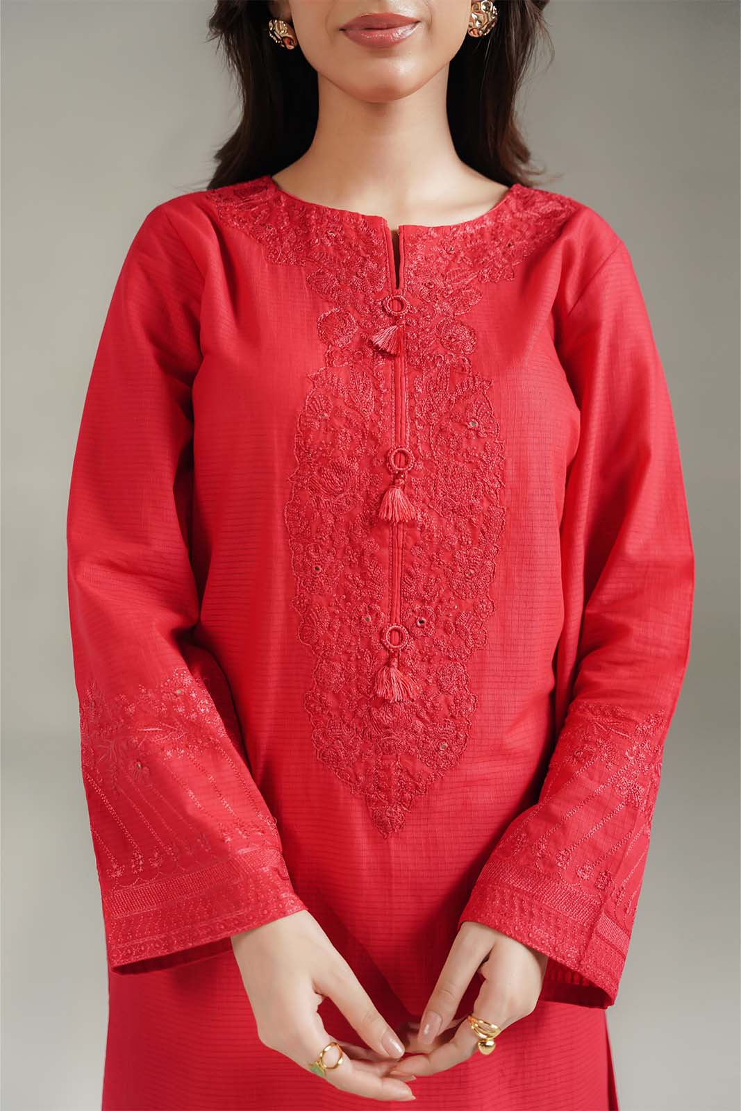 3 Piece Cotton Rip Stop Embroidered Suit (CS0693)