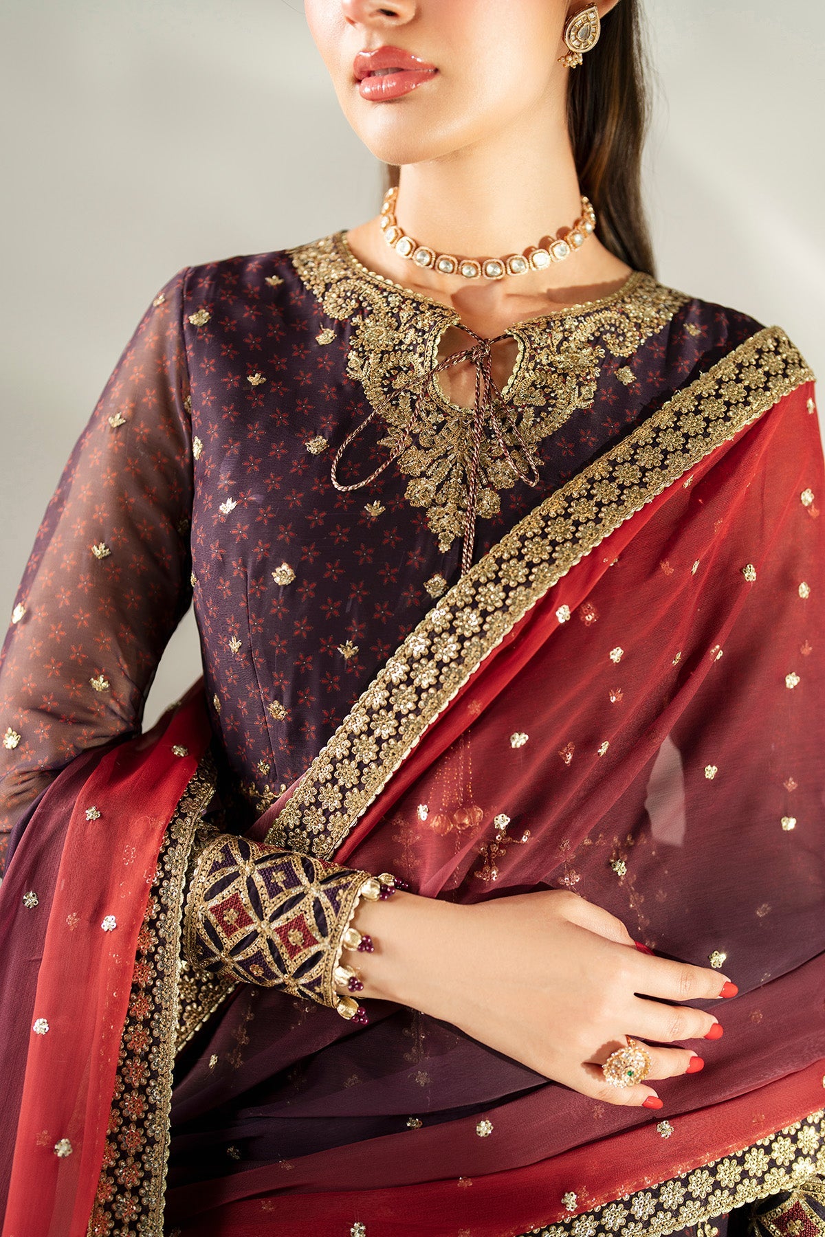 EMBROIDERED CHIFFON UC-3088