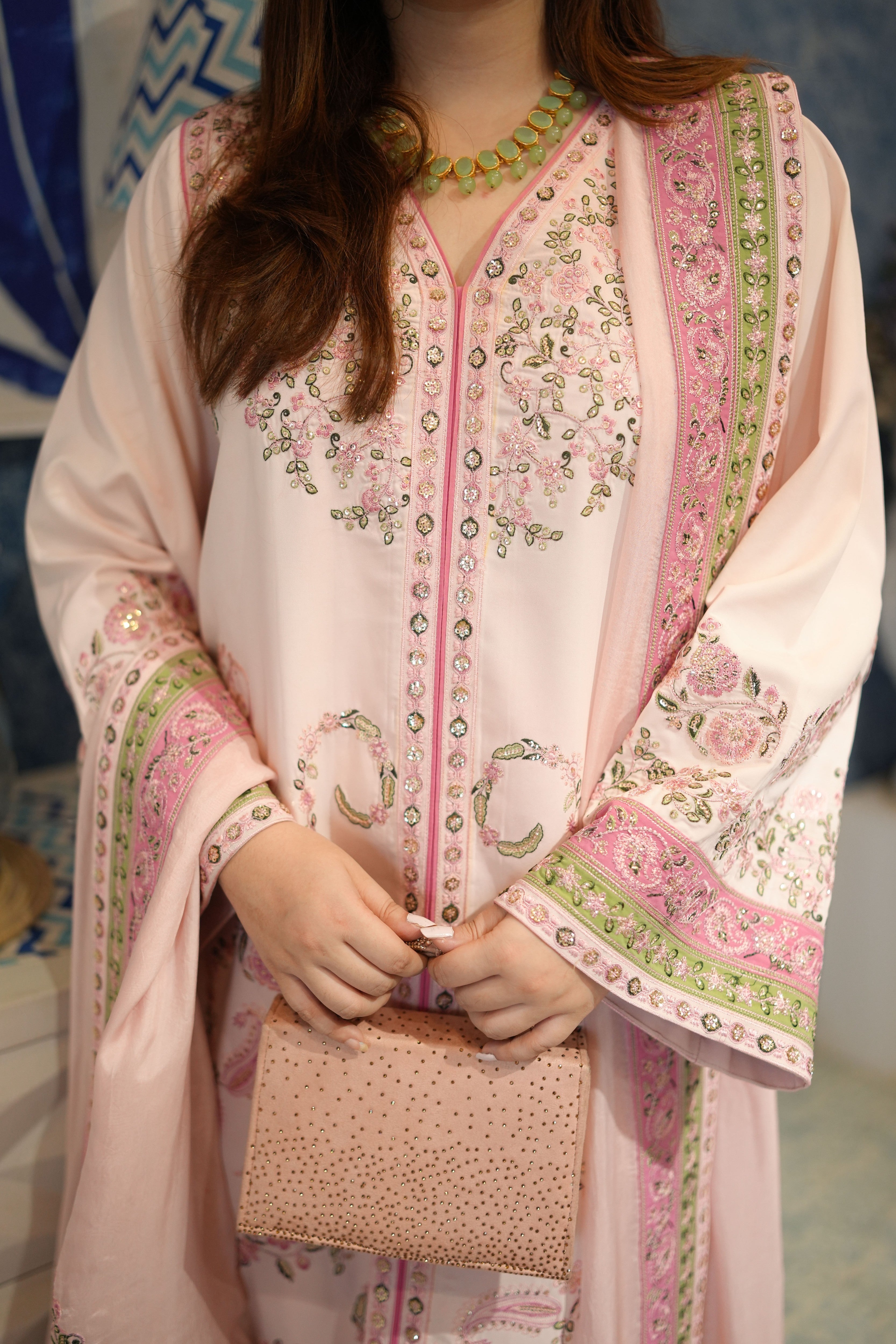 Aneelas Silk Semi Formal Emb 3pc Silk Duppata [FC-32] [Dispatch Time 2 Months]