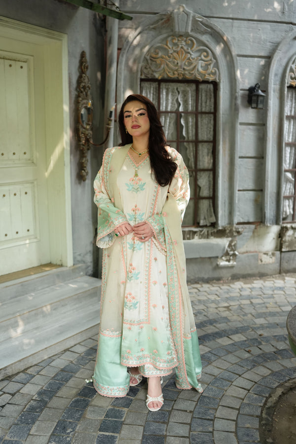 Aneelas Shamoz Silk Festive Emb 3pc Organza Duppata [FC-37] [Dispatch Time 2 Months]
