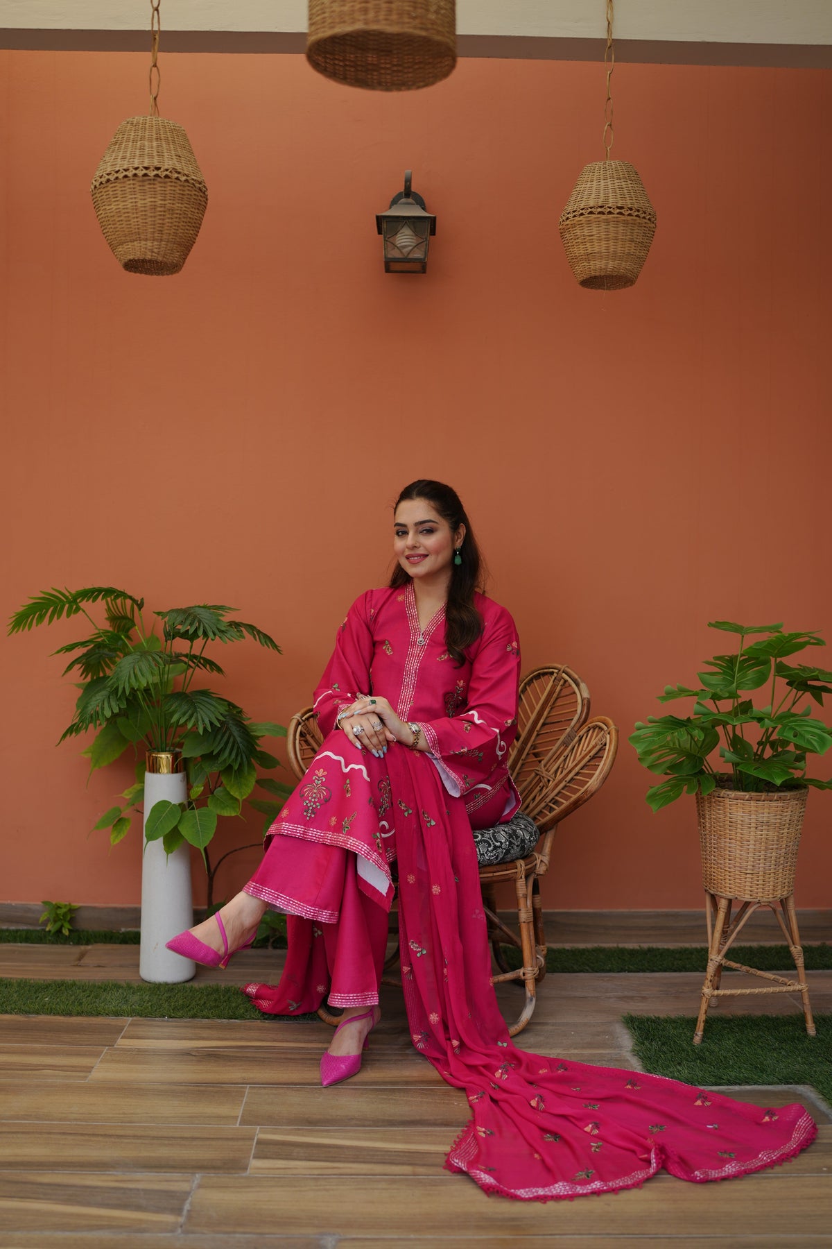 Aneelas Lawn Emb 3pc Chiffon Duppata [LUX-26-104] [Dispatch Time 2 Months]