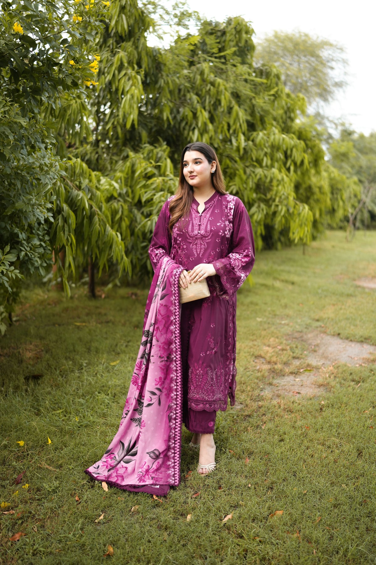 Aneelas Viscose Print Emb 3pc With Viscose Duppata [VC-26-13] [Dispatch Time 2 Month]