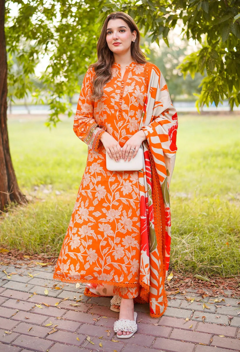 Aneelas - WPR-03 - Luxury Lawn Embroidered 3 Piece Unstitched