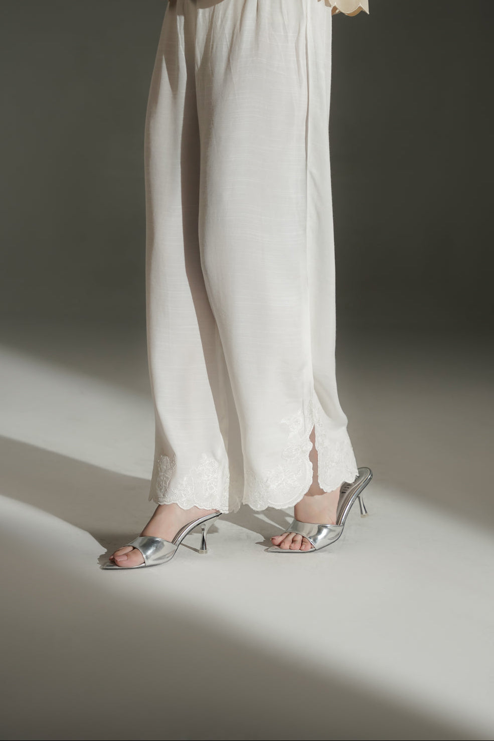 1 Piece Raw Silk Embroidered Culottes (FB0021)