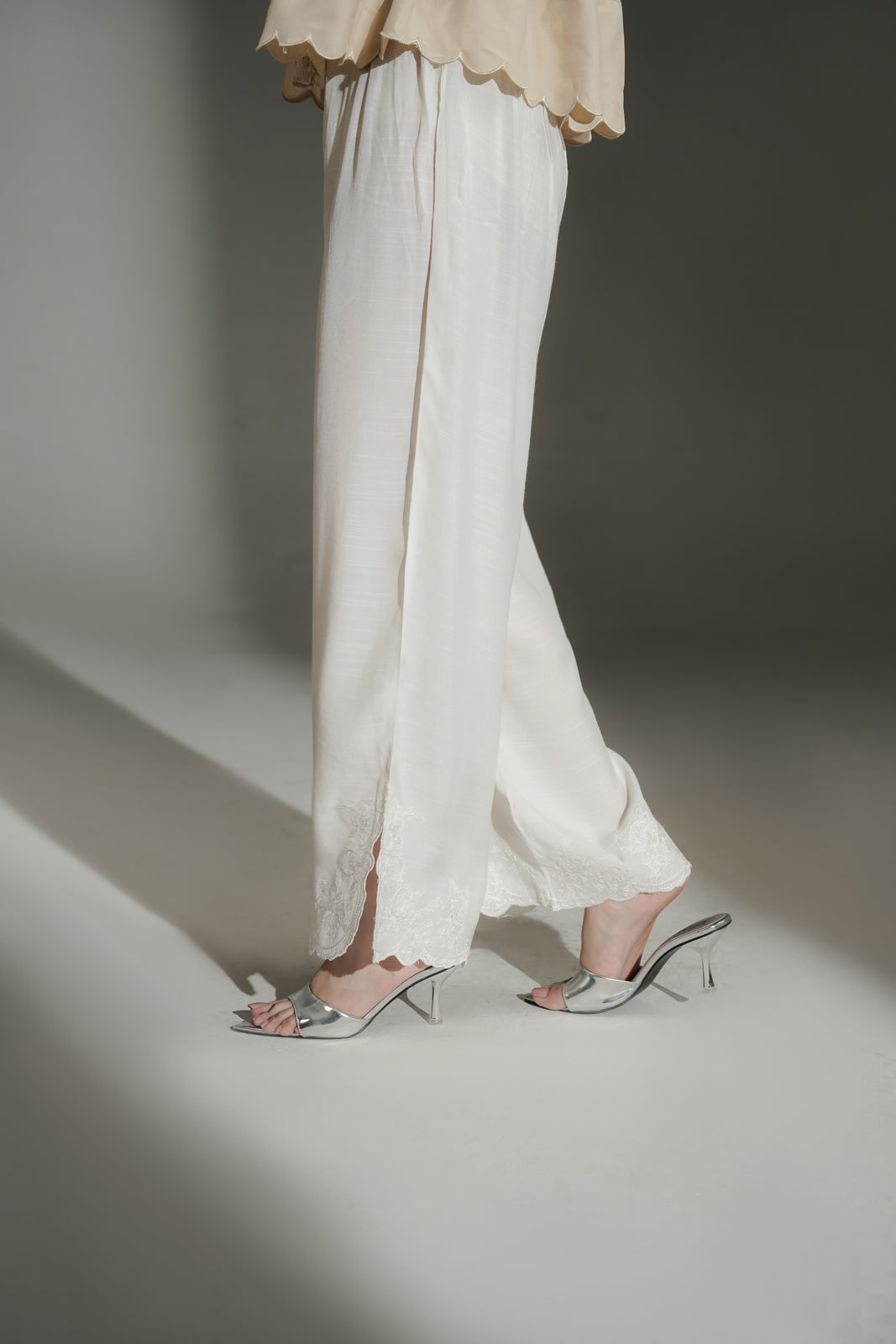1 Piece Raw Silk Embroidered Culottes (FB0021)
