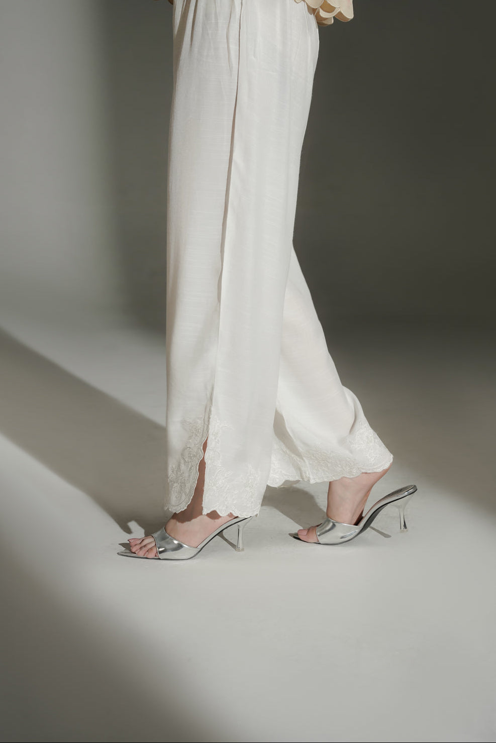1 Piece Raw Silk Embroidered Culottes (FB0021)