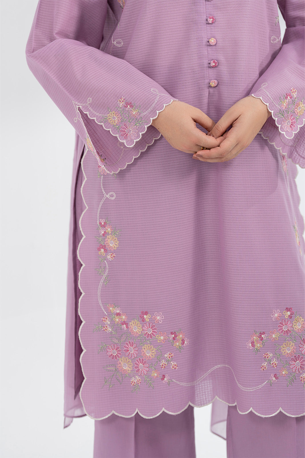 3 Piece Cotton Rip Stop Embroidered Suit (CS0584)