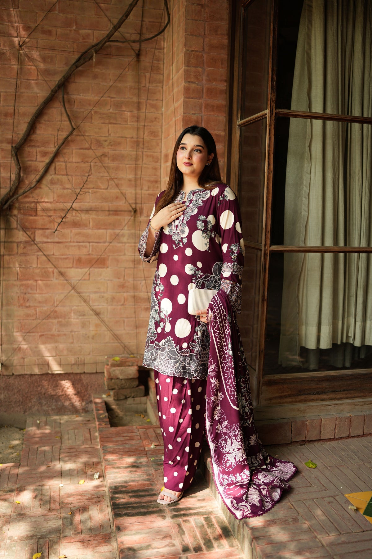 Rs 13000 Aneelas Stitched Viscose Print Emb 3pc Viscose Duppata [VC-26-27-A] [Dispatch Time 2 Month]