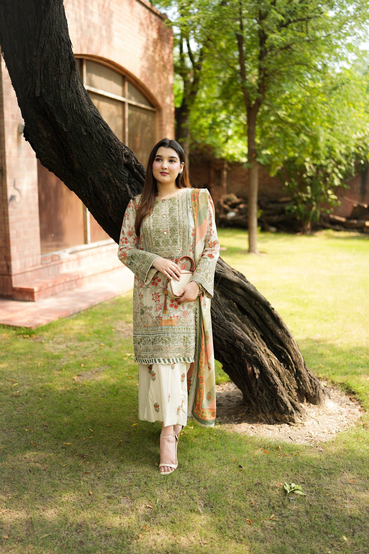 Aneelas Viscose Emb 3pc Chiffon Duppata [VC-26-17-B] [Dispatch Time 2 Months]
