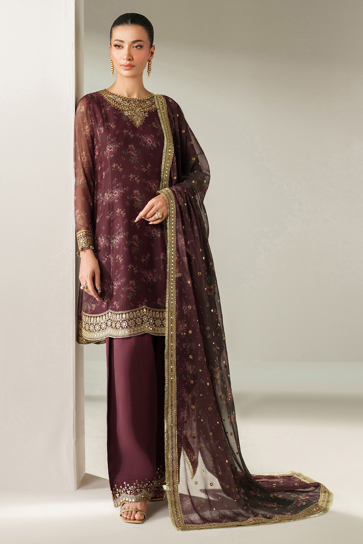 EMBROIDERED CHIFFON UC-3096