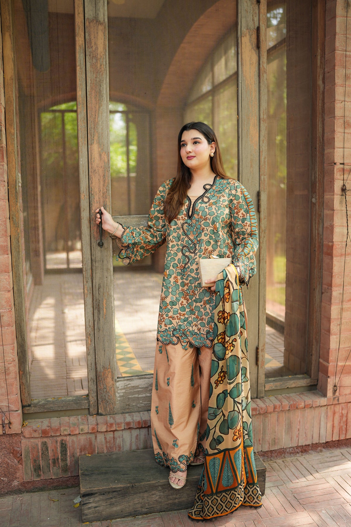 Rs 14300 Aneelas Stitched Viscose Print Emb 3pc Chiffon Duppata [VC-26-30-B] [Dispatch Time 2 Months]