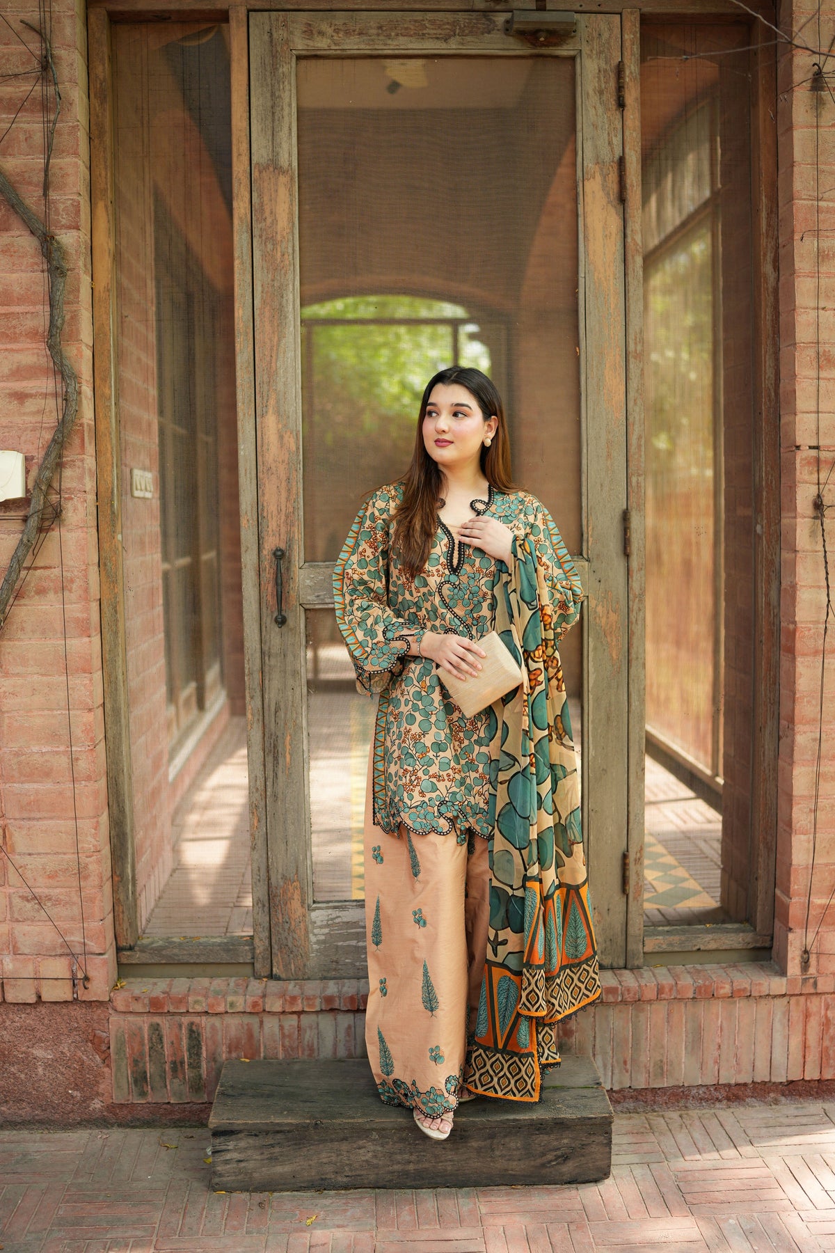 Rs 13500 Aneelas Stitched Viscose Print Emb 3pc Viscose Duppata [VC-26-30-C] [Dispatch Time 2 Months]