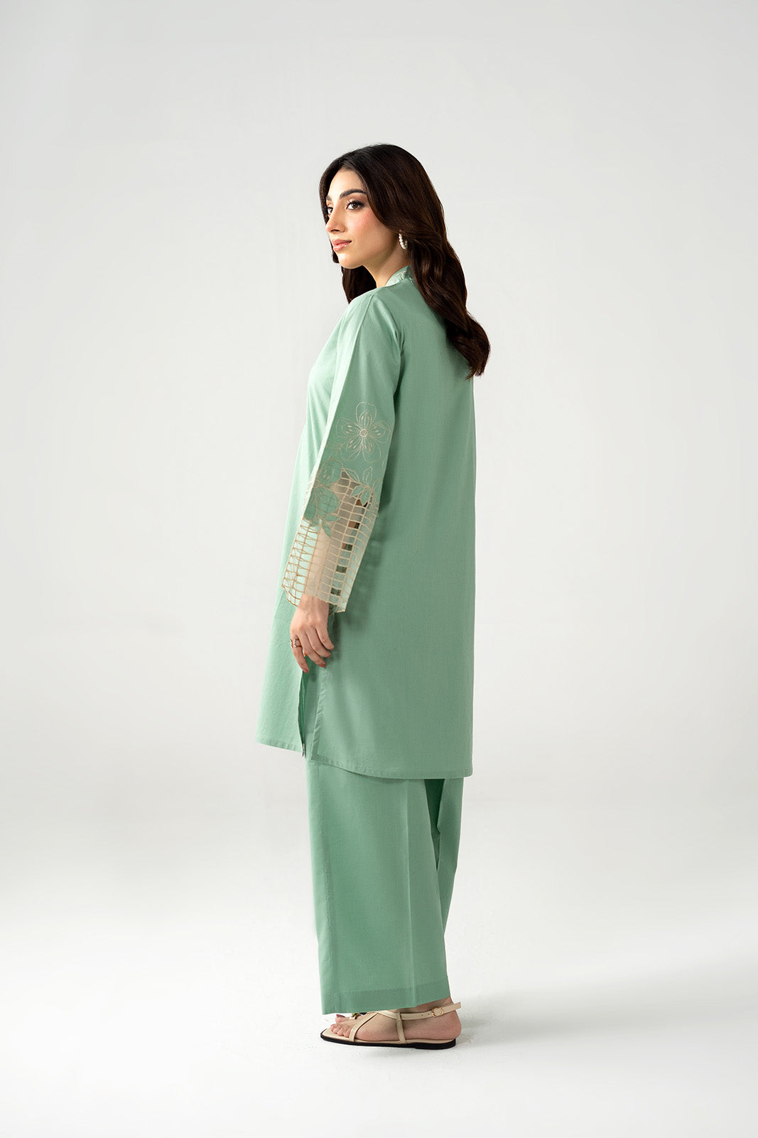 2 Piece Cambric Embroidered Suit (CP0529)