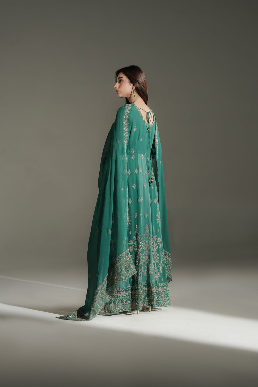 2 Piece Chiffon Embroidered Suit (FW0039)