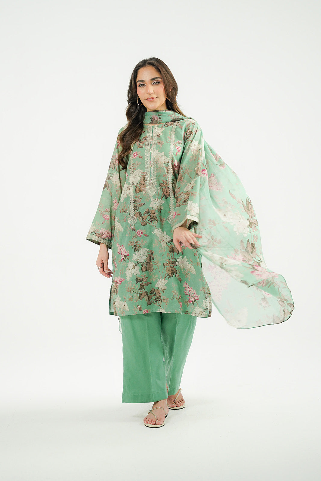 3 Piece Printed Lawn Embroidered Suit (CP0519)