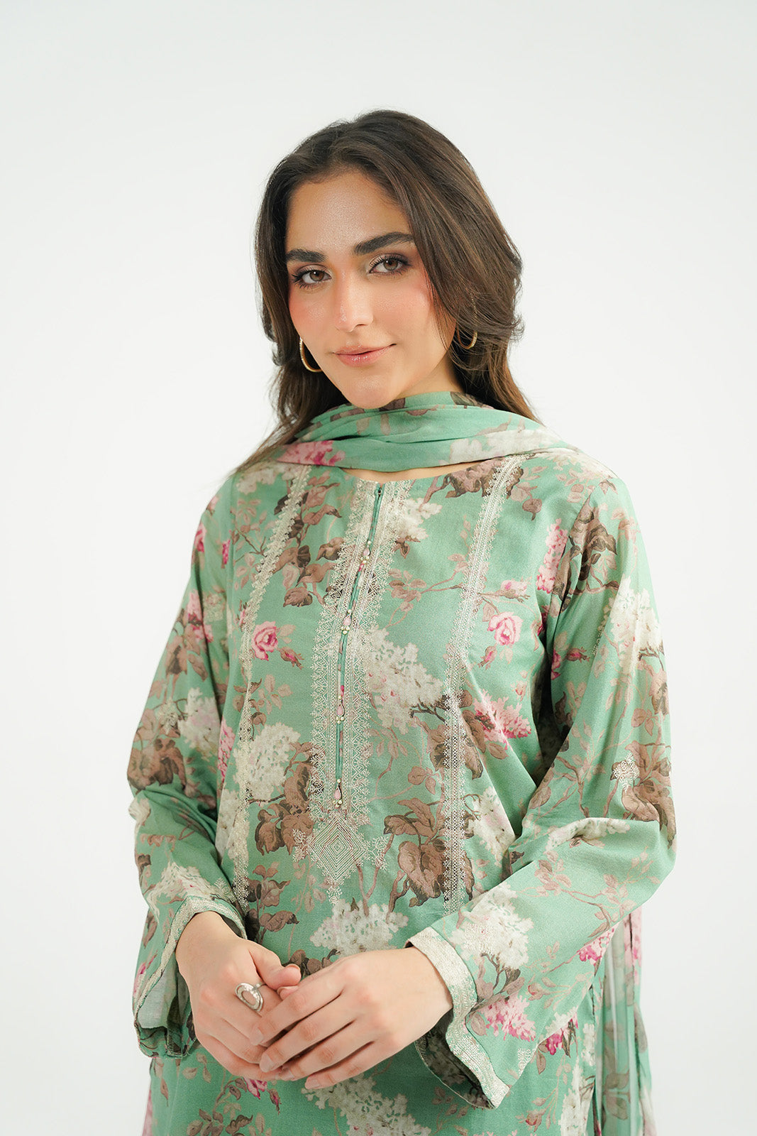 3 Piece Printed Lawn Embroidered Suit (CP0519)