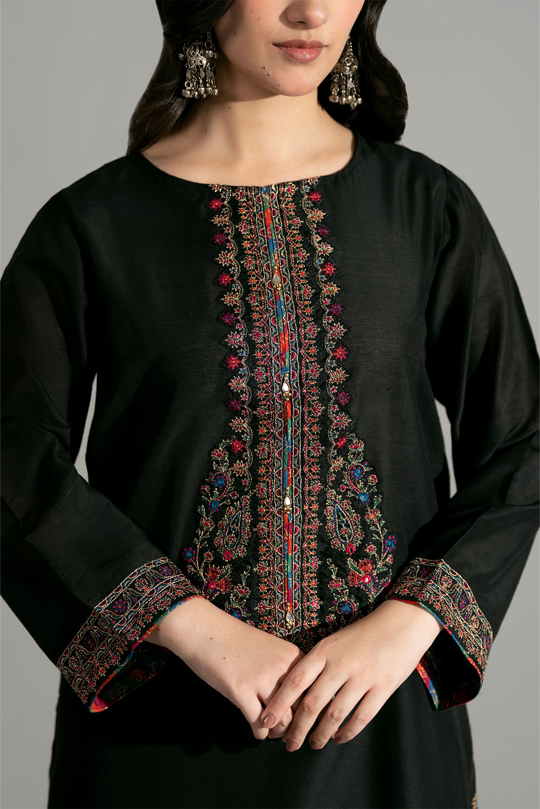 3 Piece Cotton Silk Embroidered Suit (FS0175)
