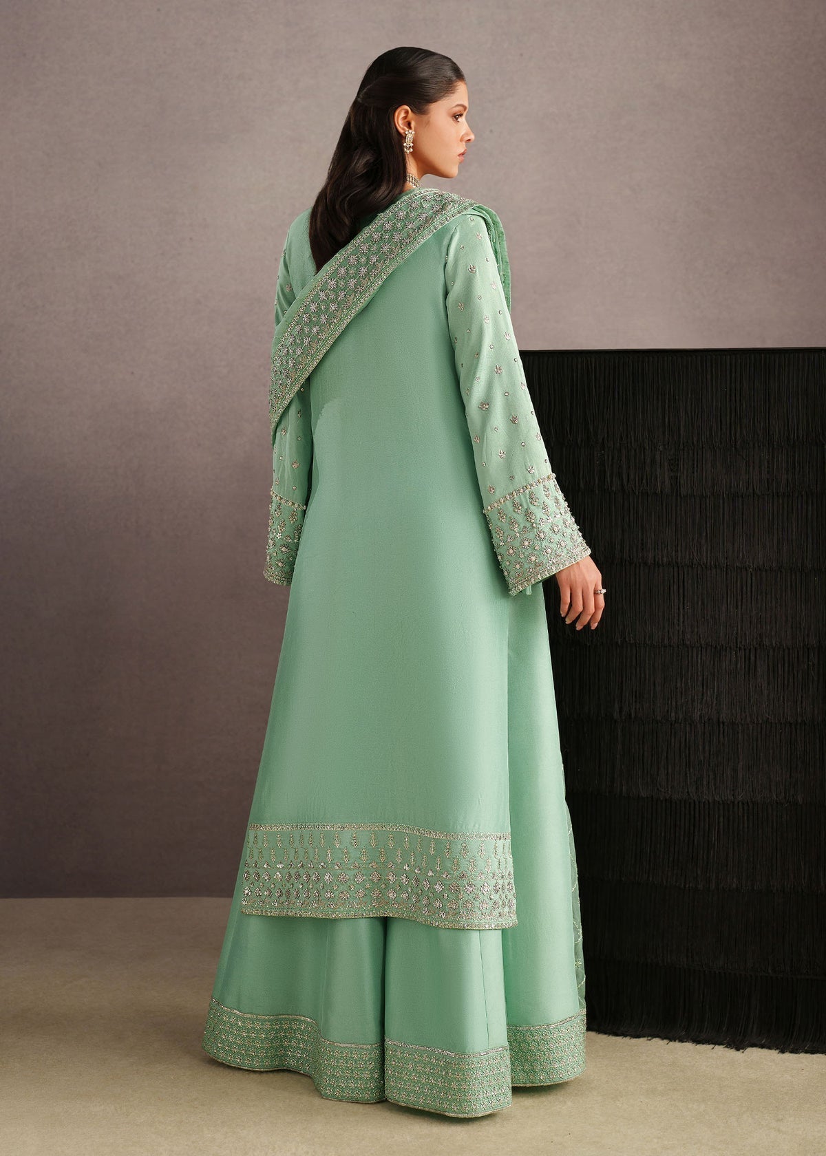 Zahraa Style — Mairaz Mint Green Three-Piece Suit