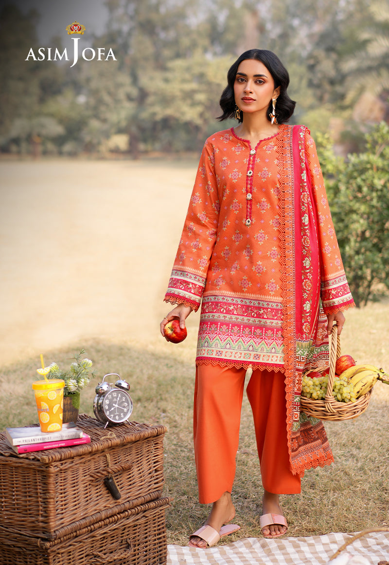 AJUUB-08 Printed Lawn 3 Pcs
