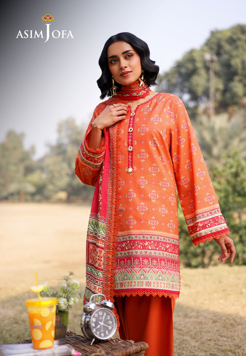 AJUUB-08 Printed Lawn 3 Pcs