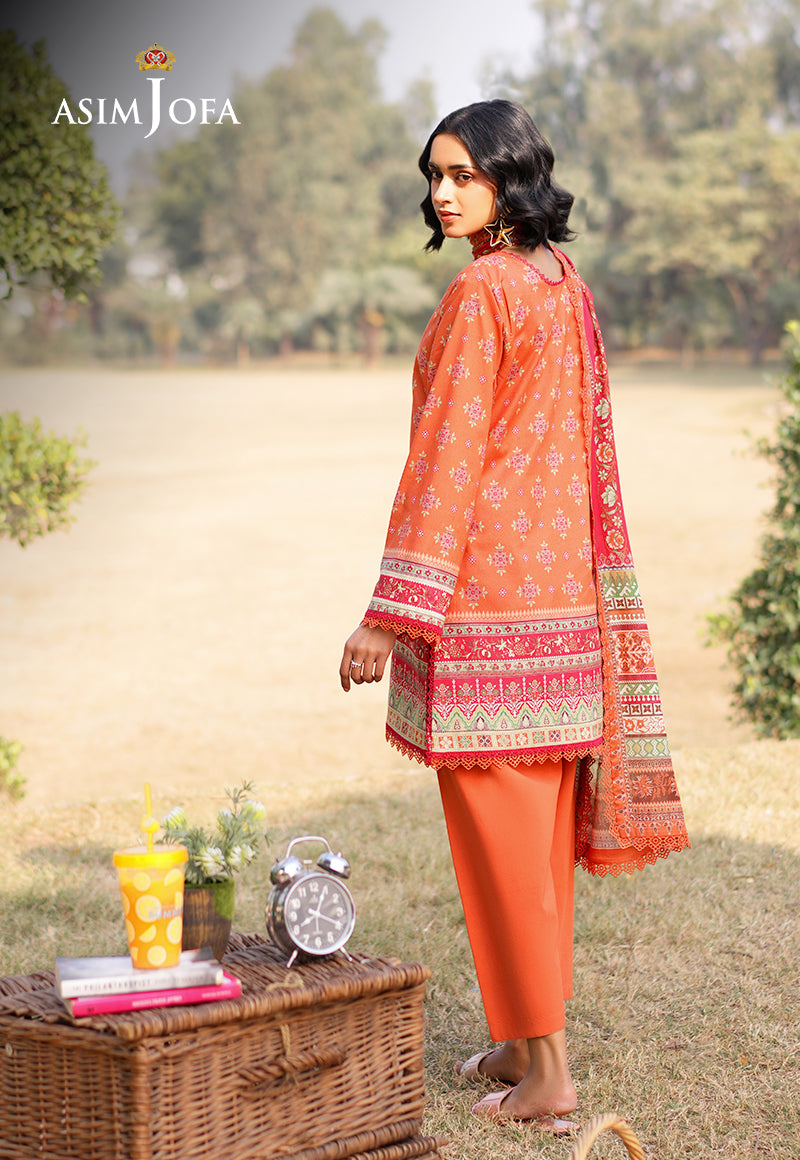 AJUUBD-08 Printed Lawn Stitched 3 Pcs