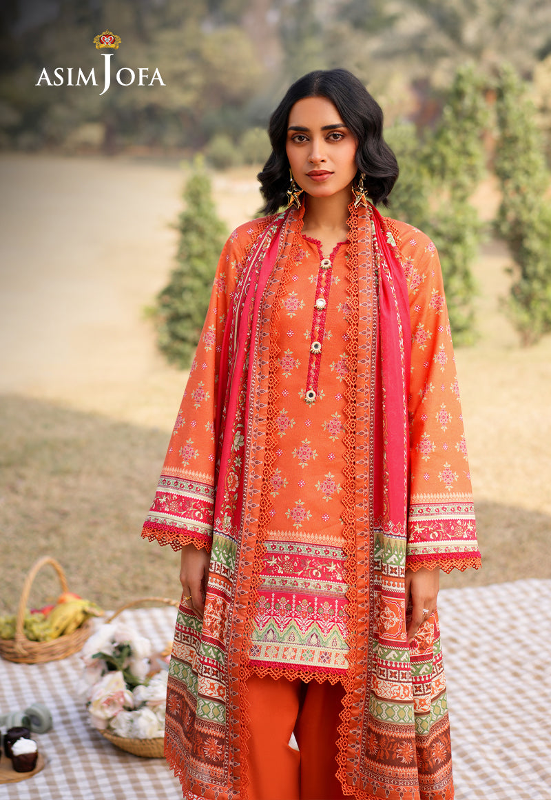 AJUUB-08 Printed Lawn 3 Pcs