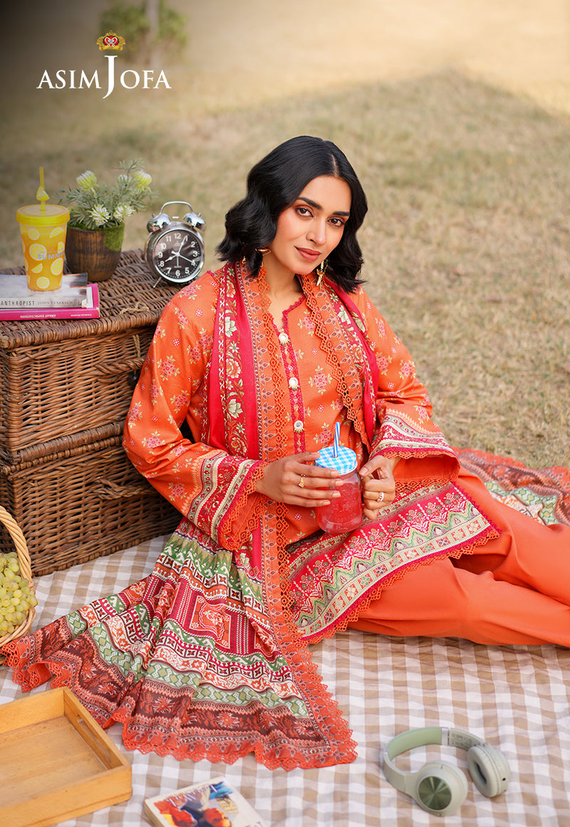 AJUUB-08 Printed Lawn 3 Pcs