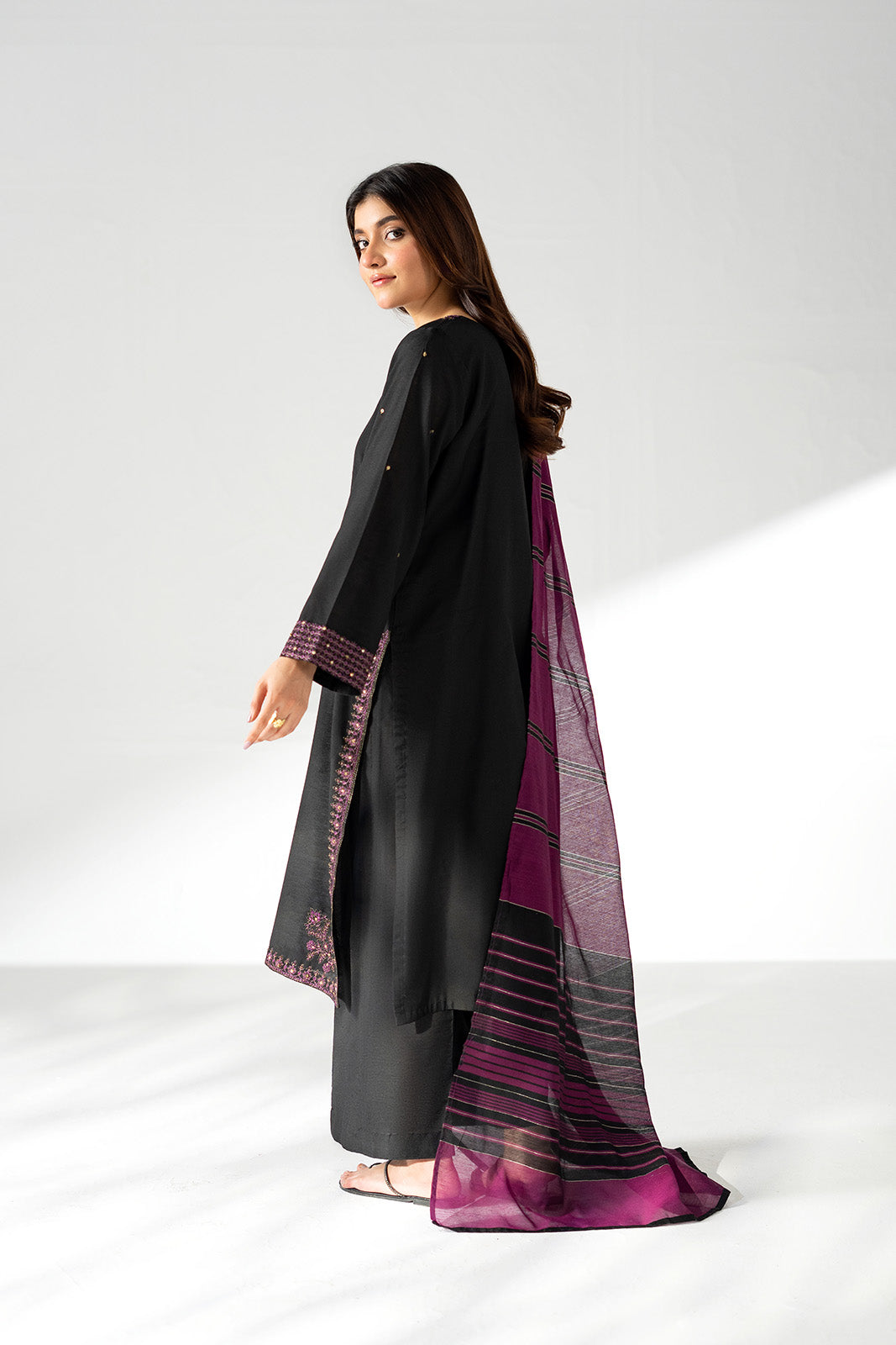 3 Piece Cotton Silk Embroidered Suit (CS0653)