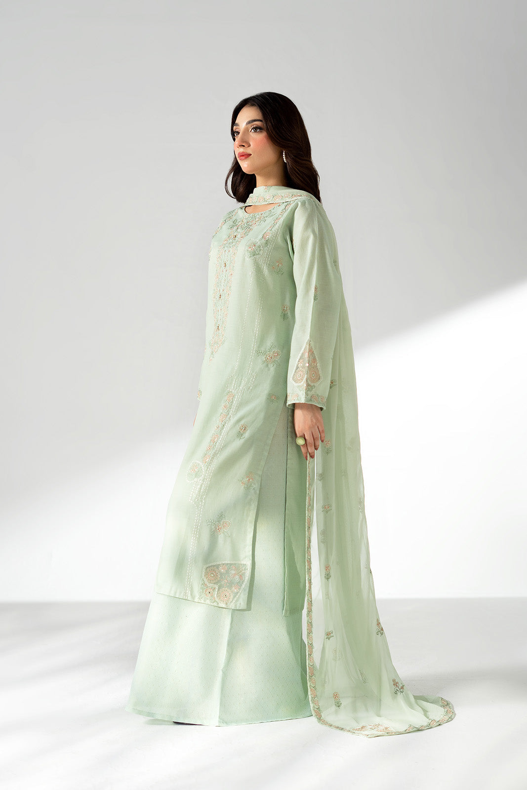 3 Piece Lawn Masoori Embroidered Suit (CS0657)