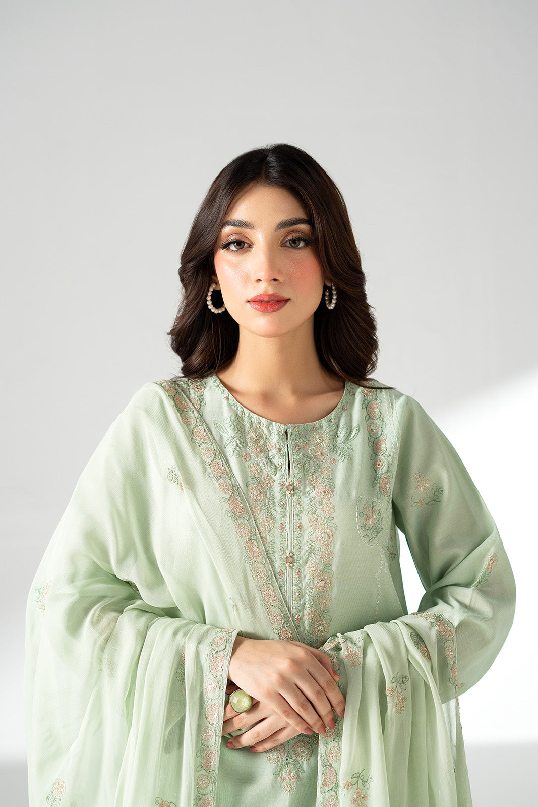 3 Piece Lawn Masoori Embroidered Suit (CS0657)
