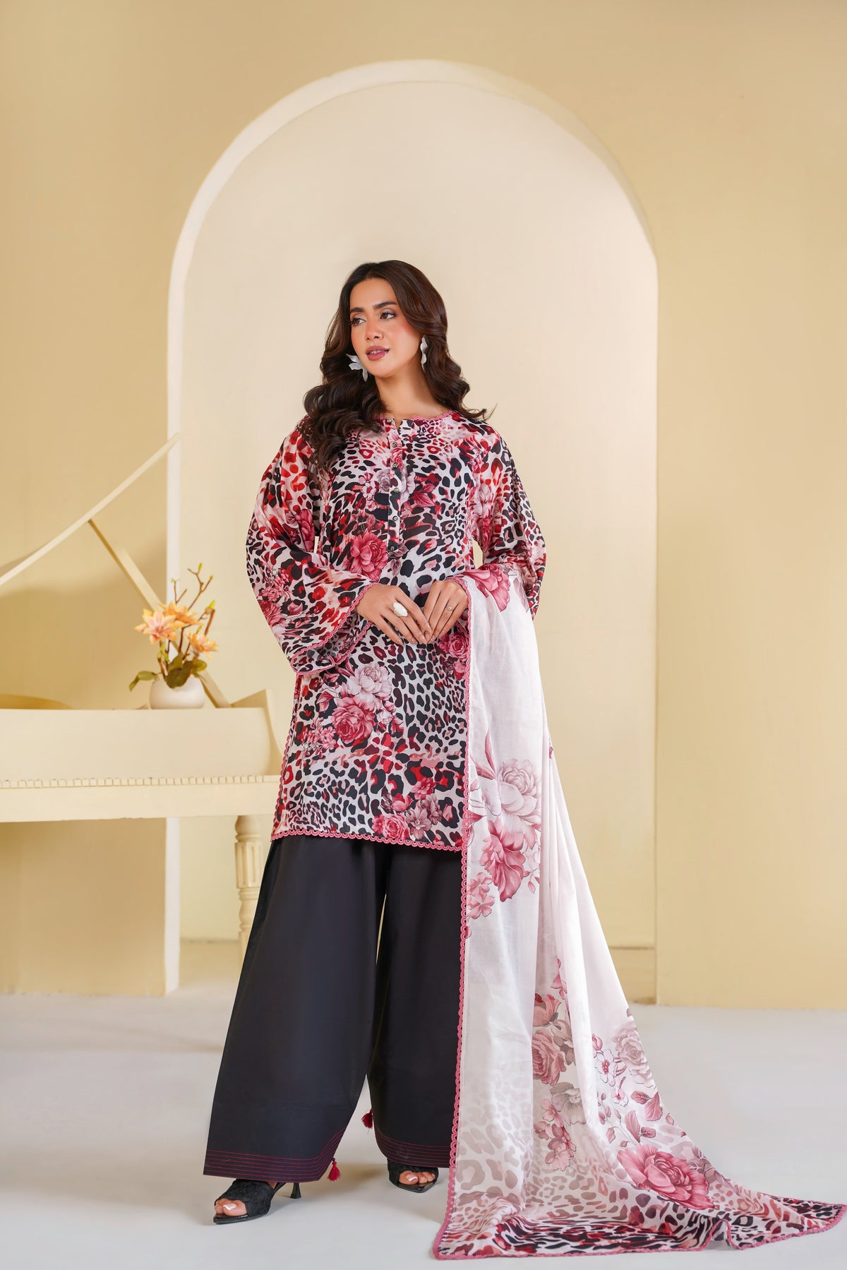 Aneelas Printed Lawn 3pc With Lawn Duppata [SPR-26-68-B] [Dispatch Time 2 Months]