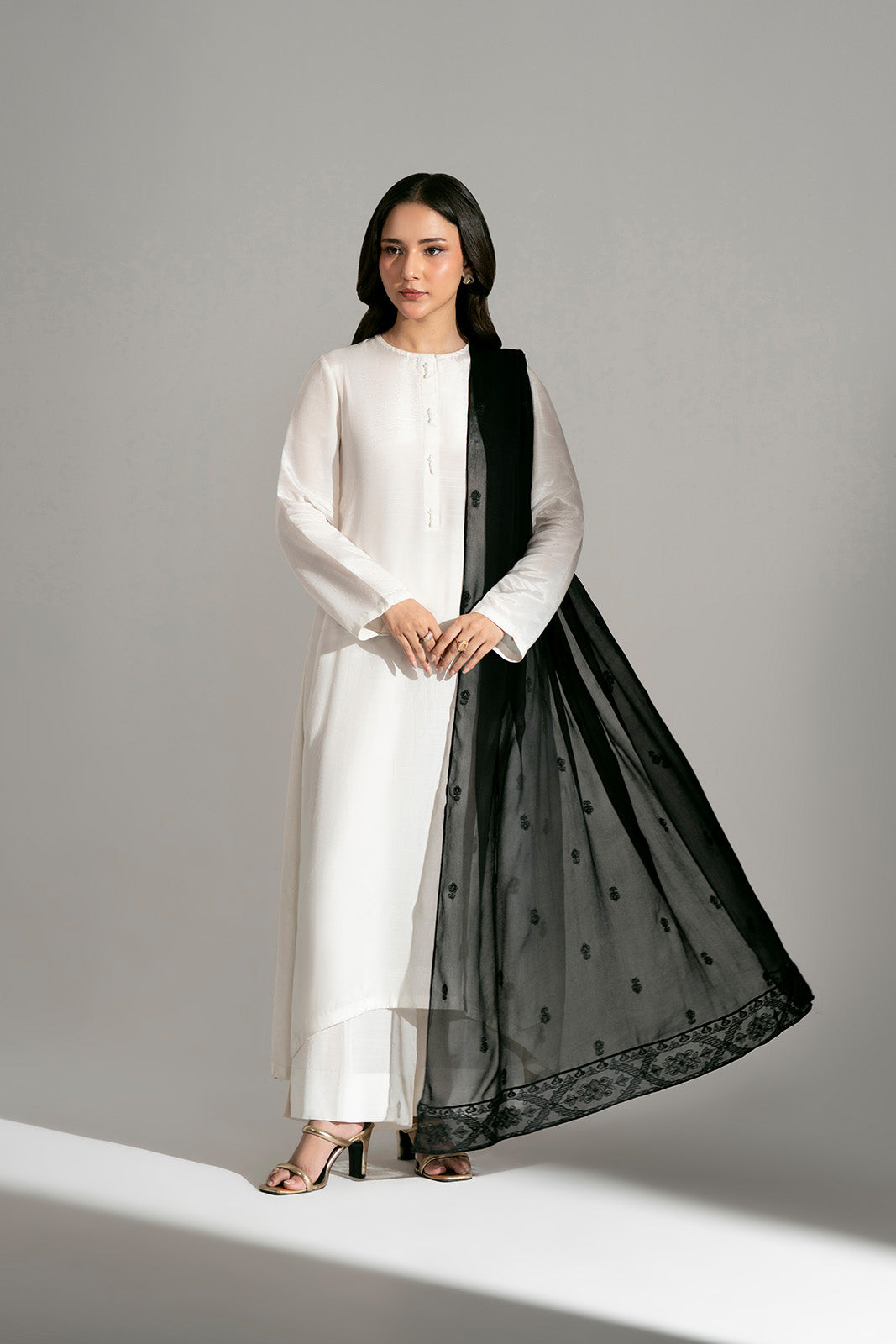 1 Piece Chiffon Embroidered Dupatta (FD0116)