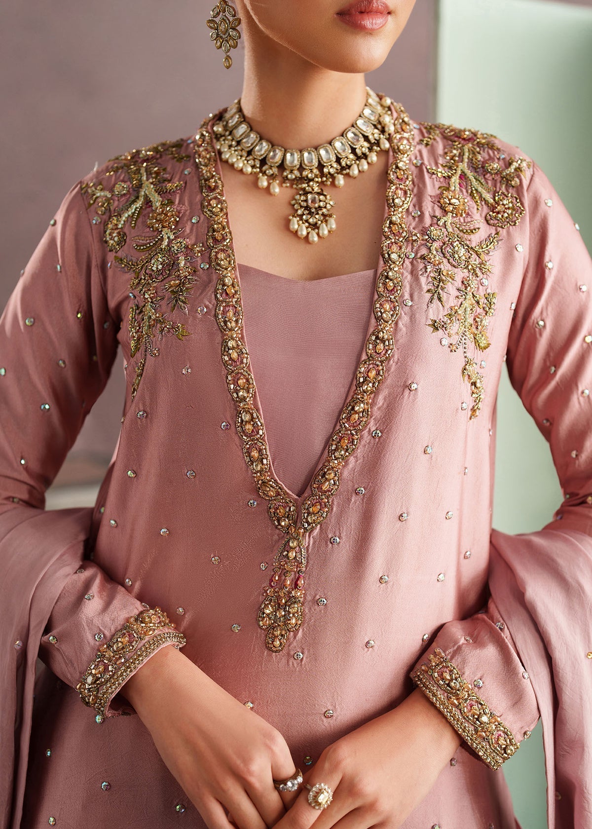 Raeha Style — Mairaz Blush Pink Three-Piece Suit