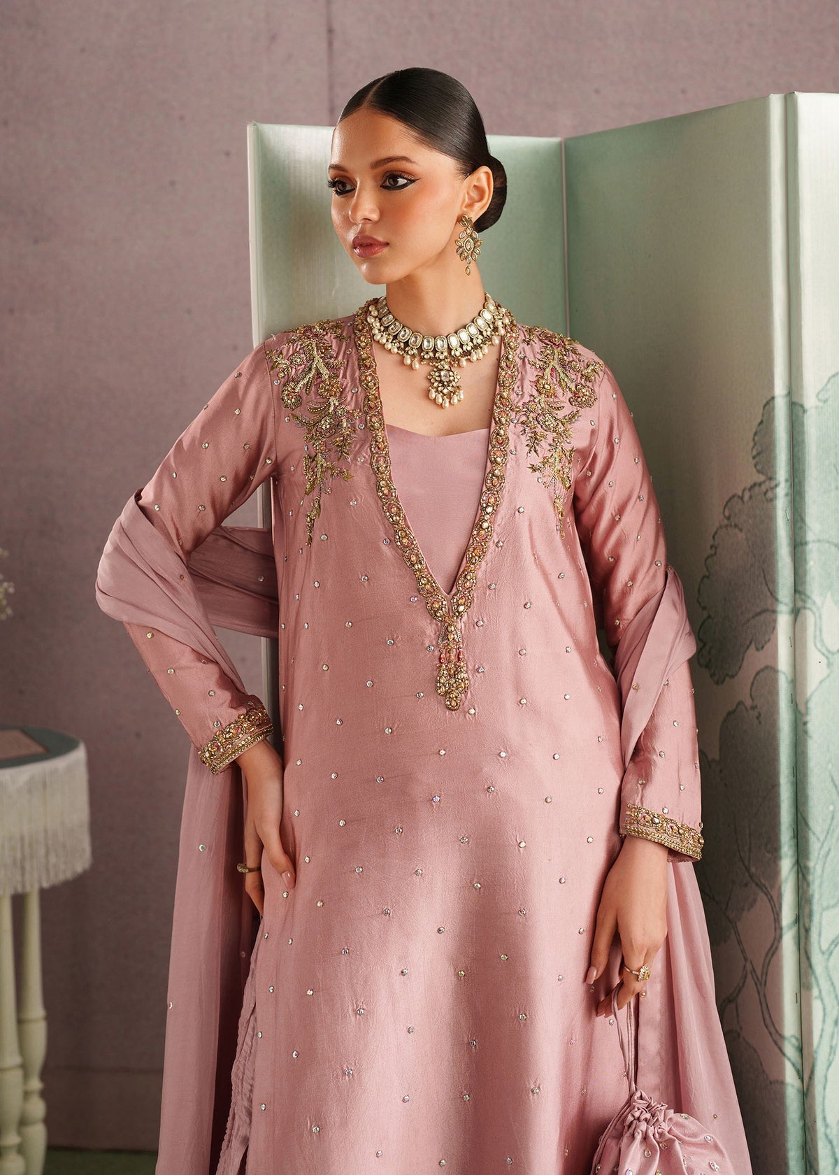 Raeha Style — Mairaz Blush Pink Three-Piece Suit
