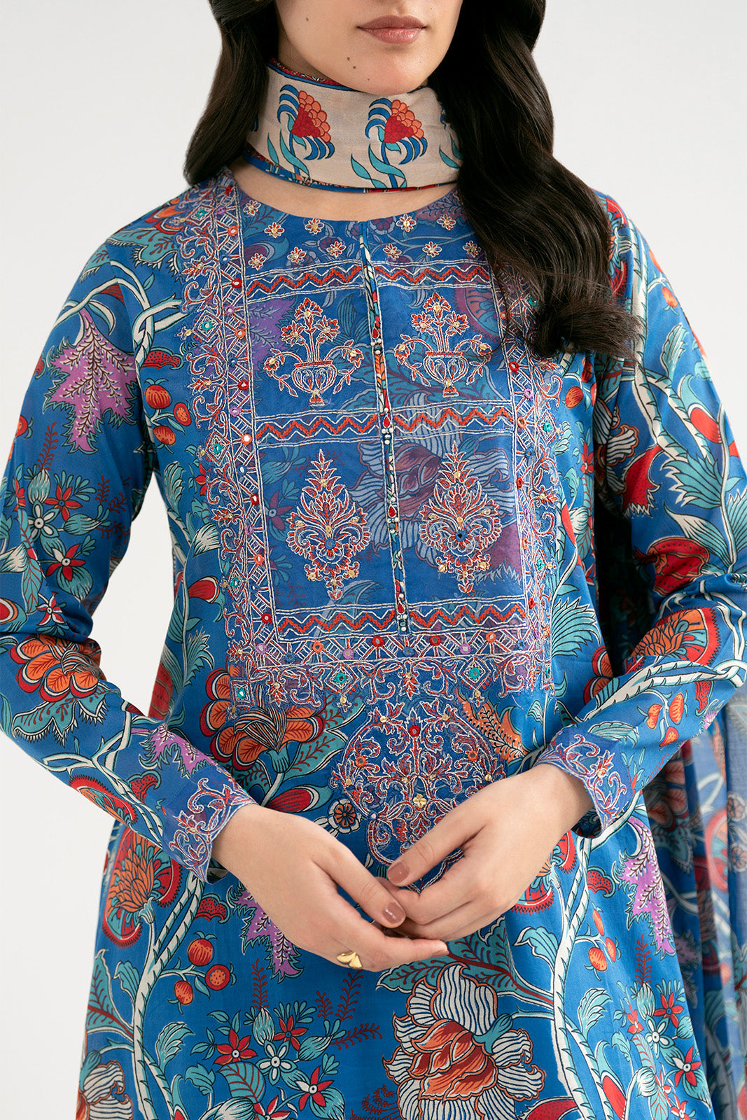 3 Piece Printed Lawn Embroidered Suit (CP0508)