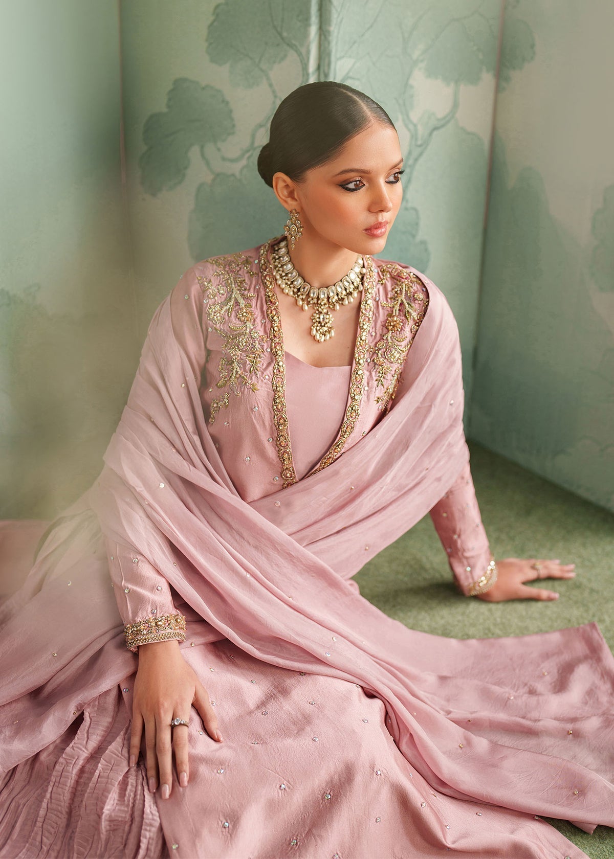 Raeha Style — Mairaz Blush Pink Three-Piece Suit