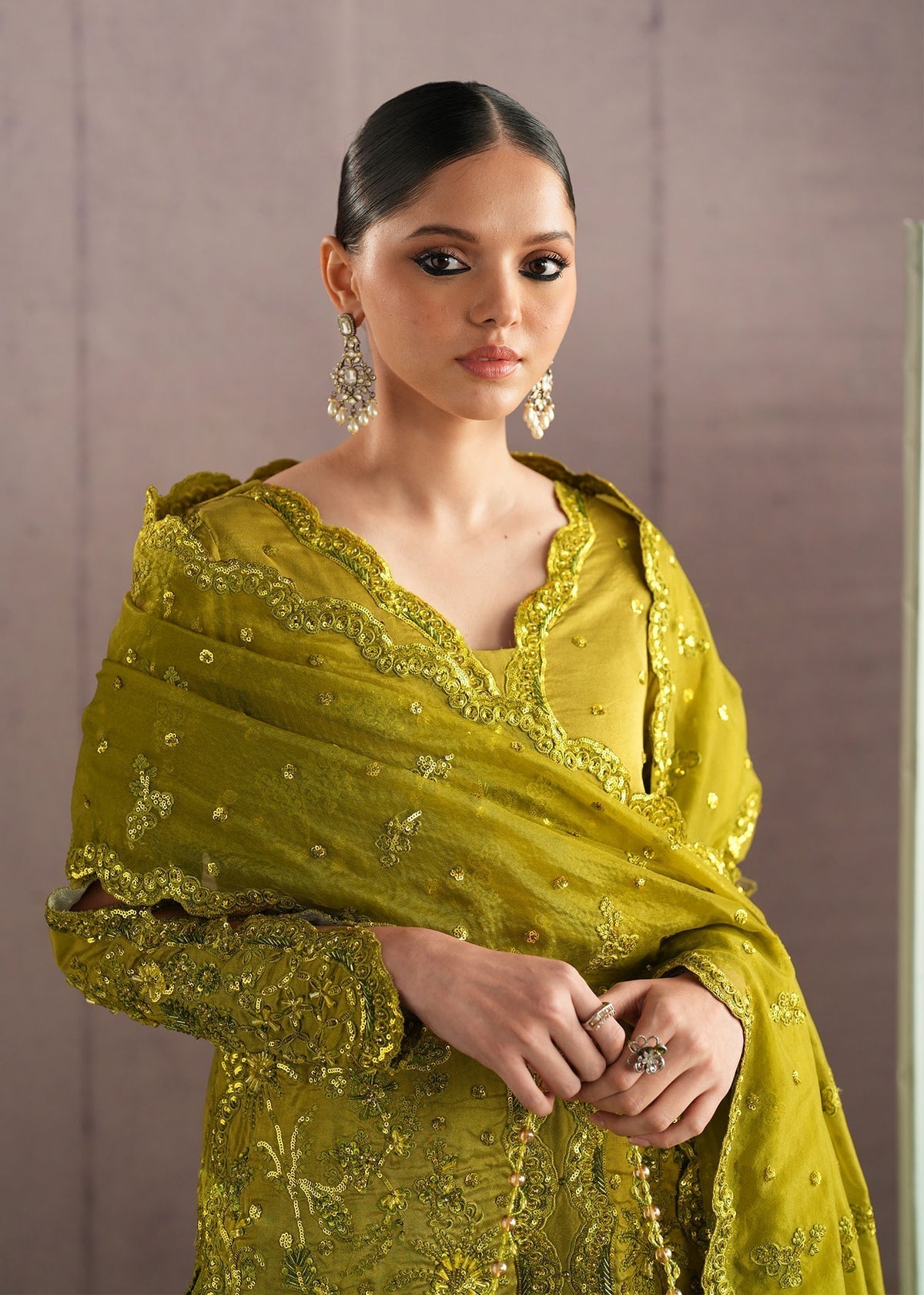 Kaia Style — Mairaz Parrot Green Sharara