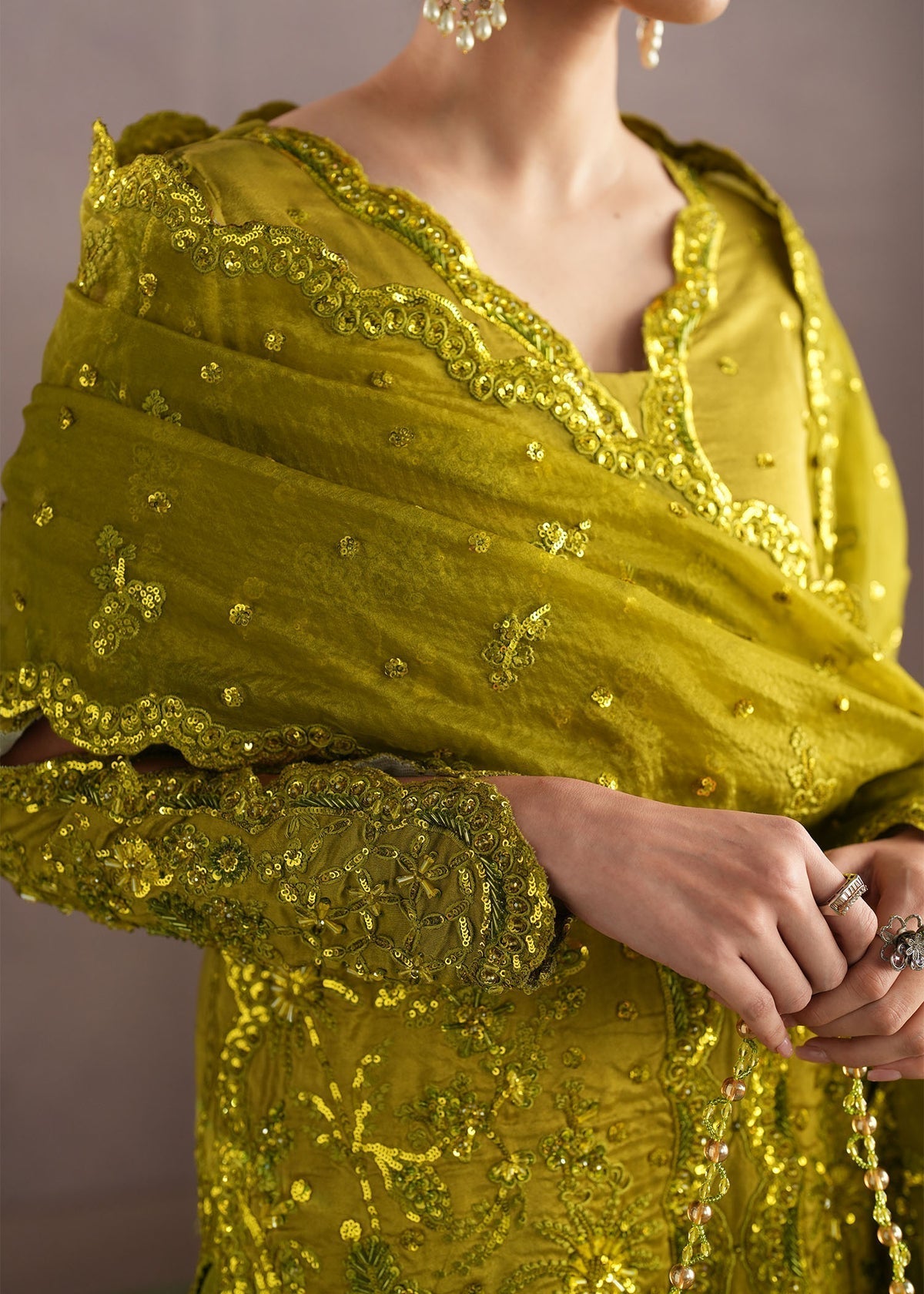 Kaia Style — Mairaz Parrot Green Sharara