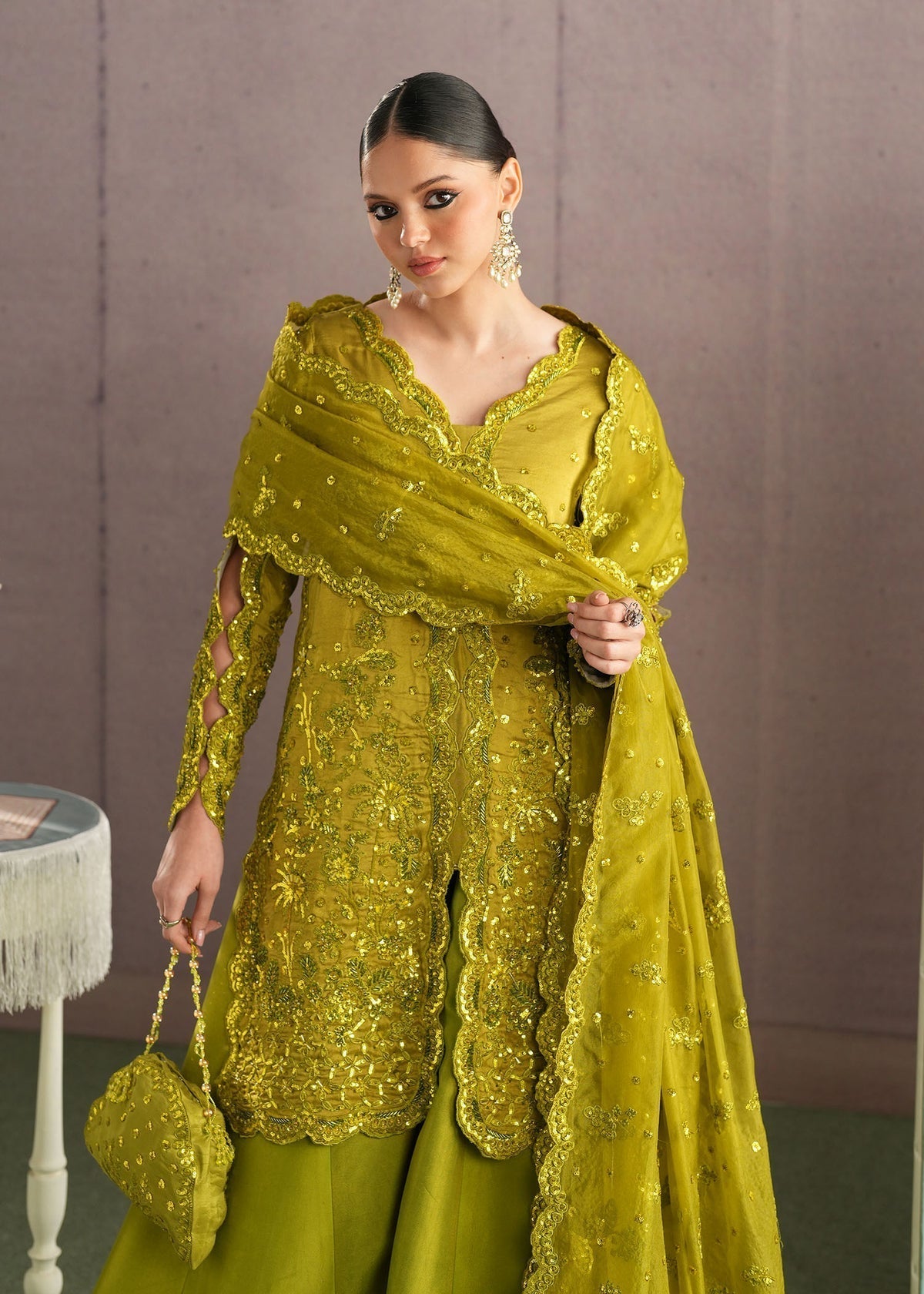 Kaia Style — Mairaz Parrot Green Sharara
