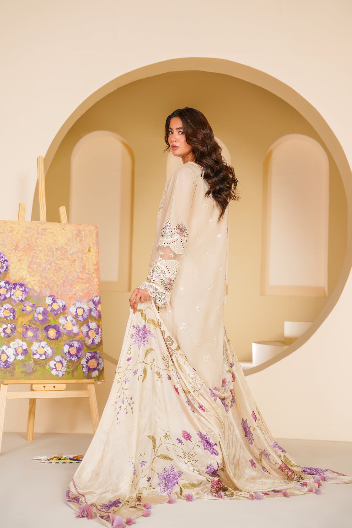 Aneelas Lawn Emb 3pc Silk Duppata [LUX-26-87] [Dispatch Time 2 Months]