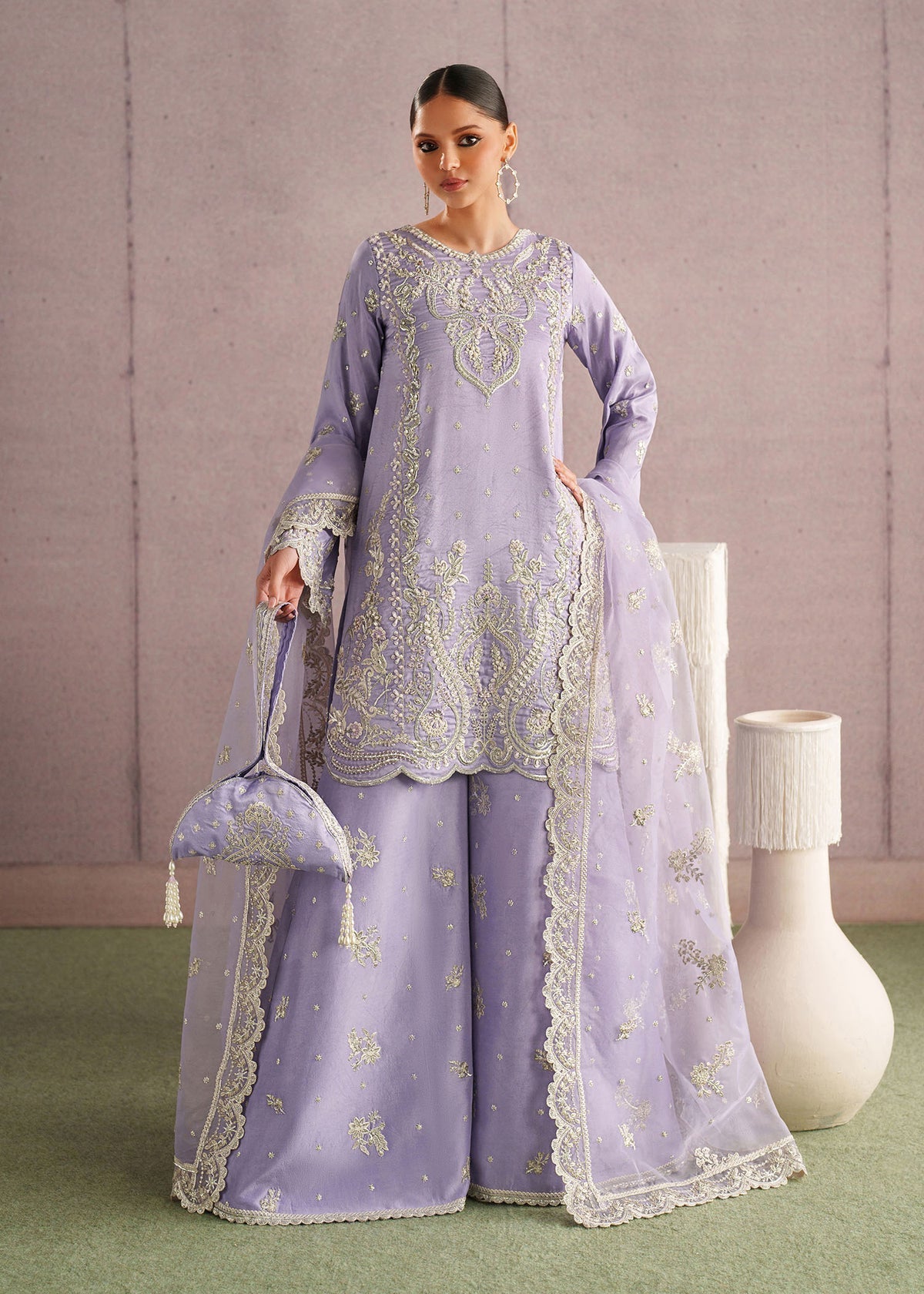 Zareen Style — Mairaz Lilac Three-Piece Suit