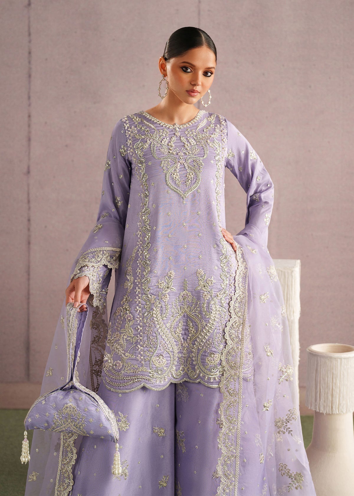 Zareen Style — Mairaz Lilac Three-Piece Suit