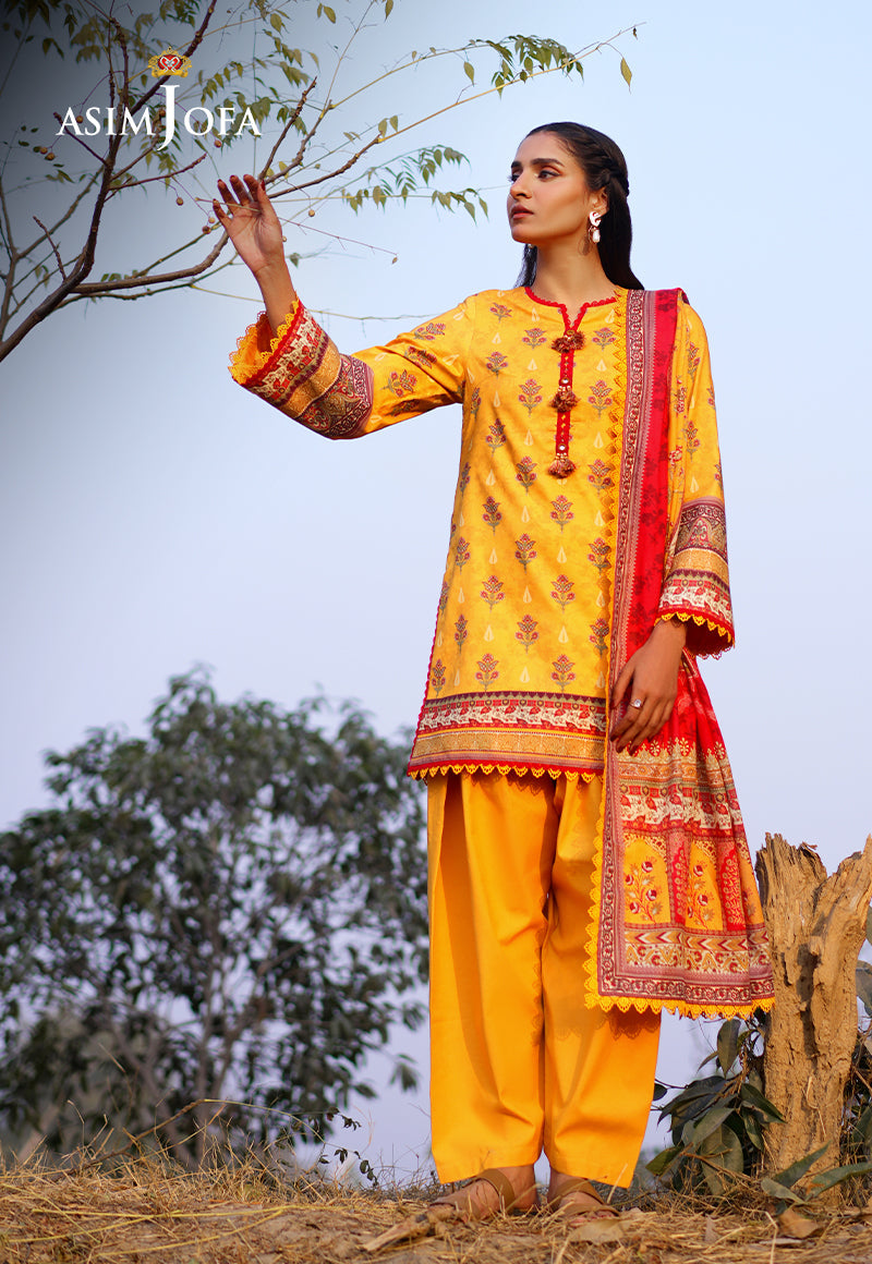 AJUUB-06 Printed Lawn 3 Pcs