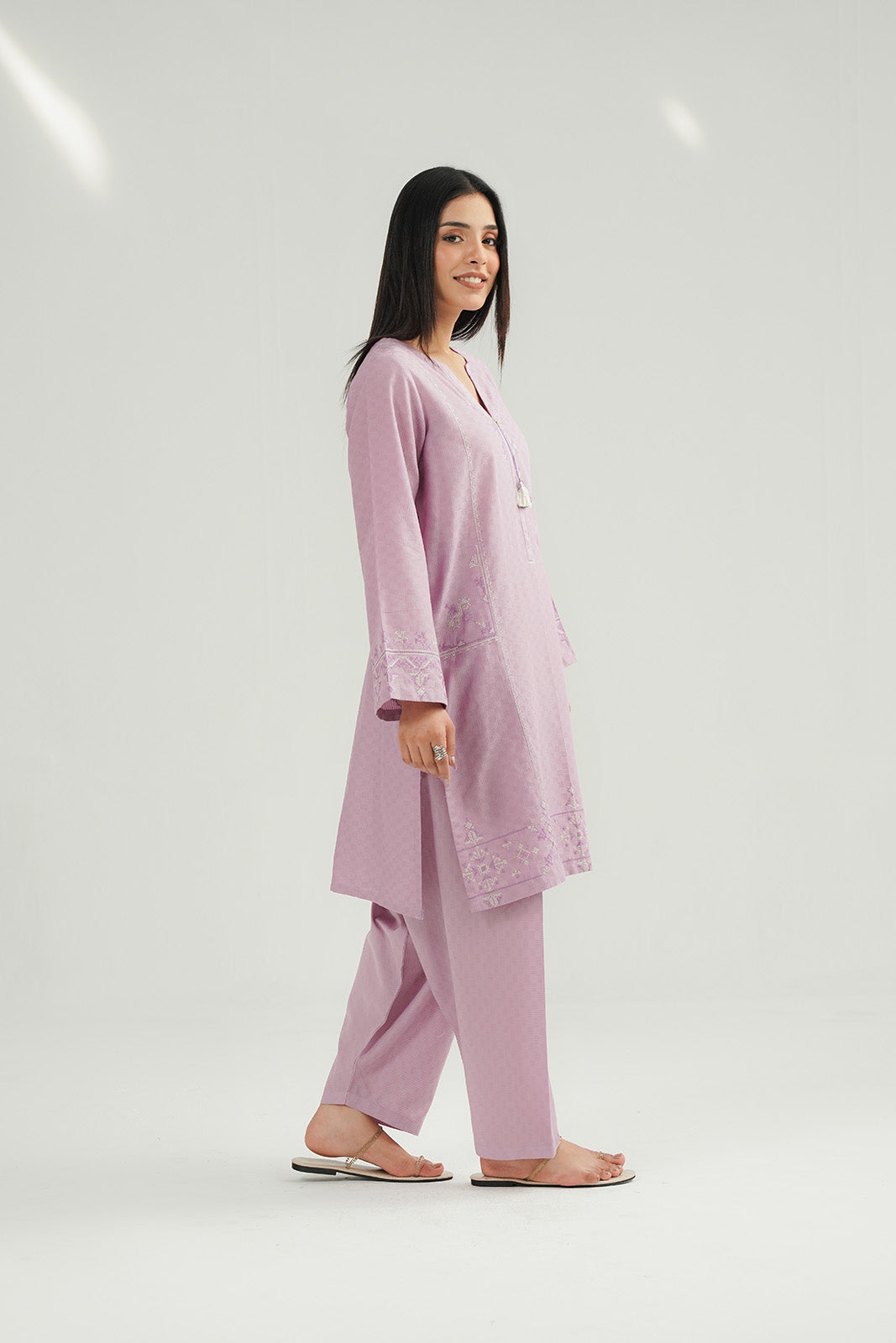 2 Piece Self Jacquard Embroidered Suit (CP0425)