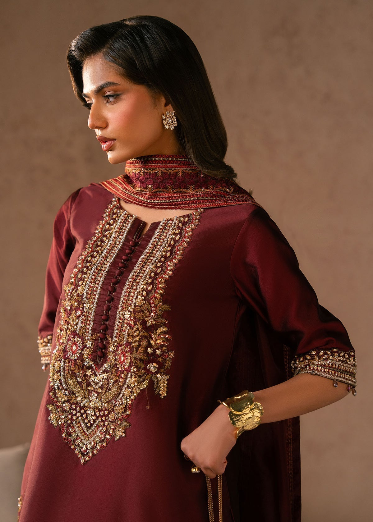 Siena Style — Mairaz Deep Wine Three-Piece Suit