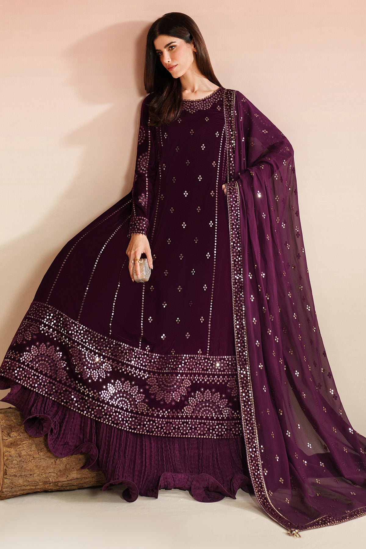 Embroidered Velvet Formal VVF25-D01